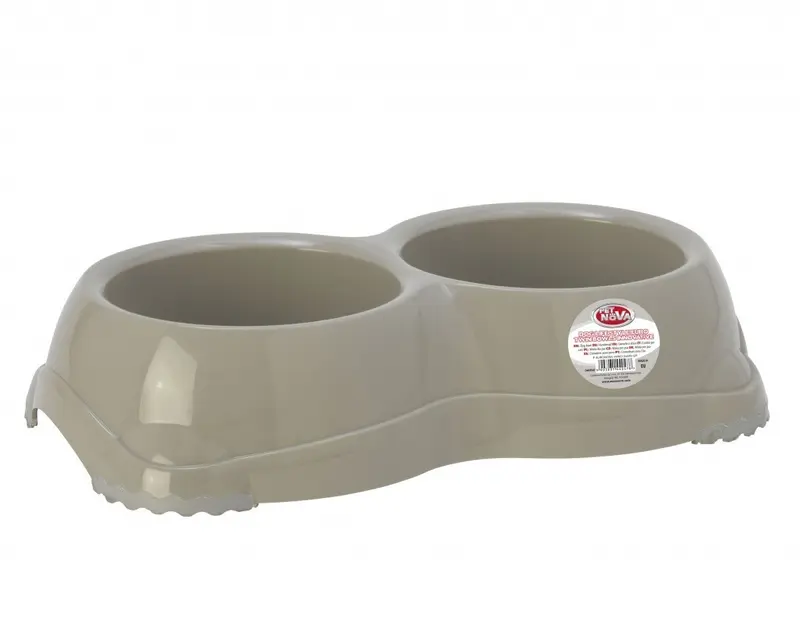 Hunde rutschfester Hundenapf - Futternapf + Trinknapf 2x 645ml grau Hund