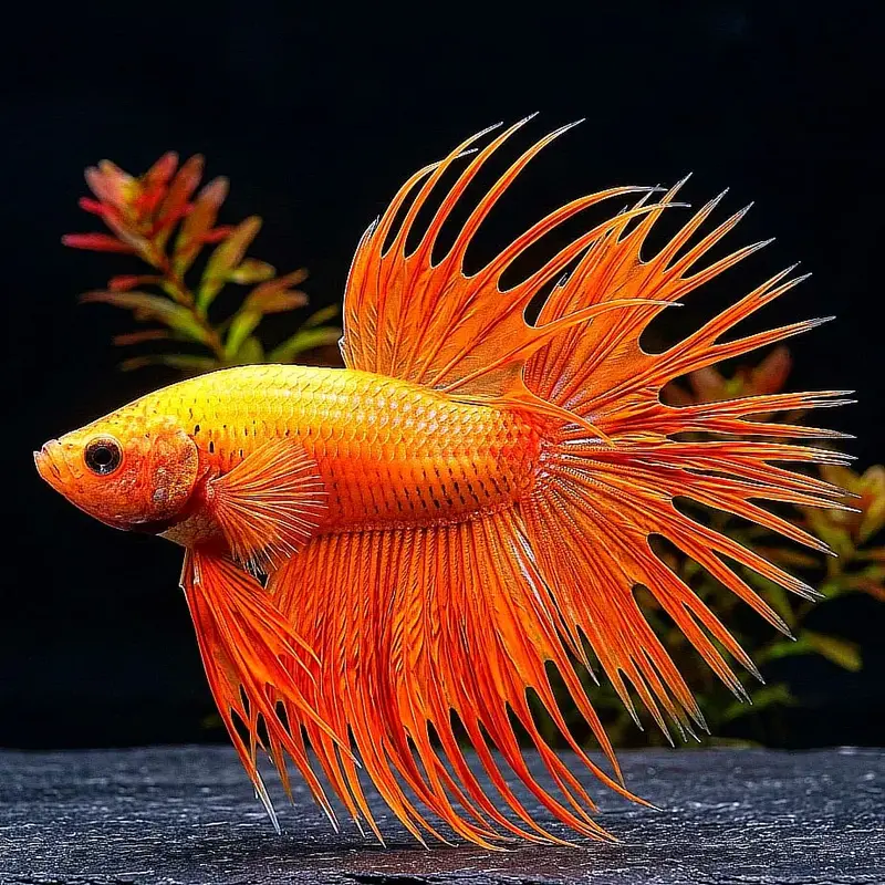 Kampffisch Orange Betta splendens – Crowntail