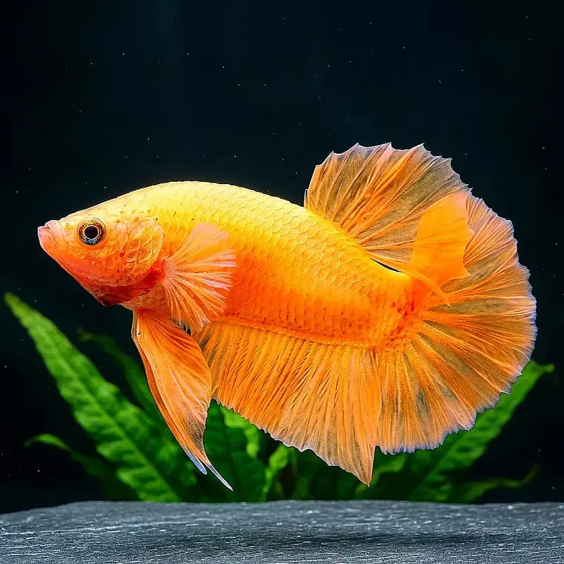 Kampffisch Orange Betta splendens – Plakat