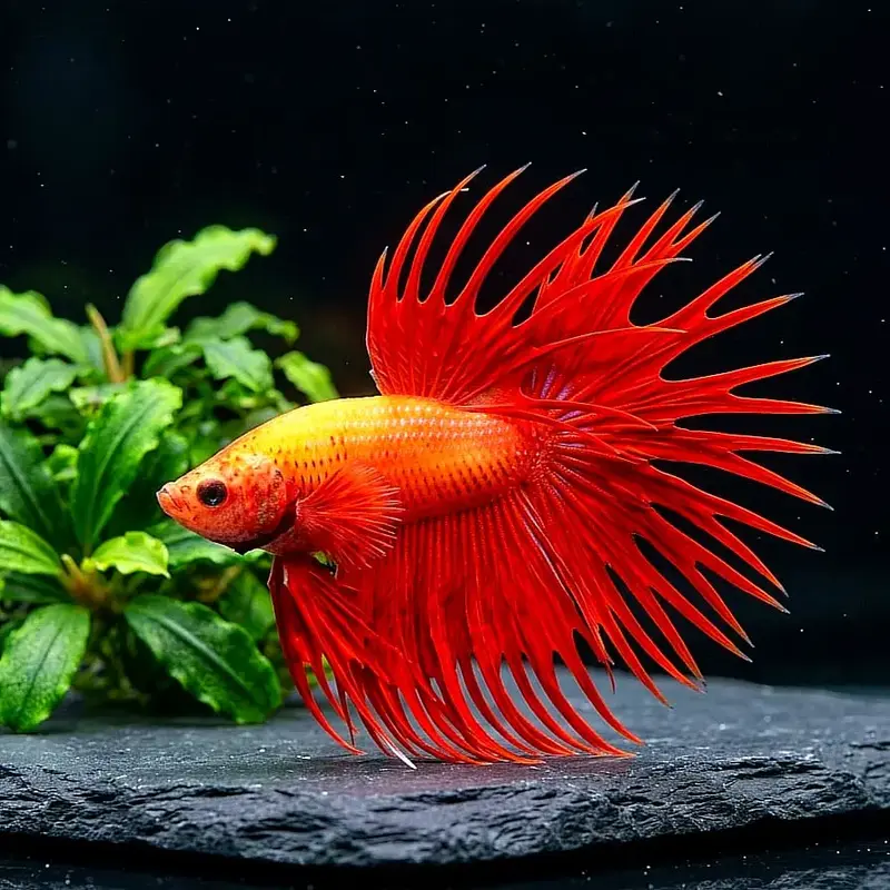 Kampffisch Super Red Betta splendens – Crowntail 🔥🐠