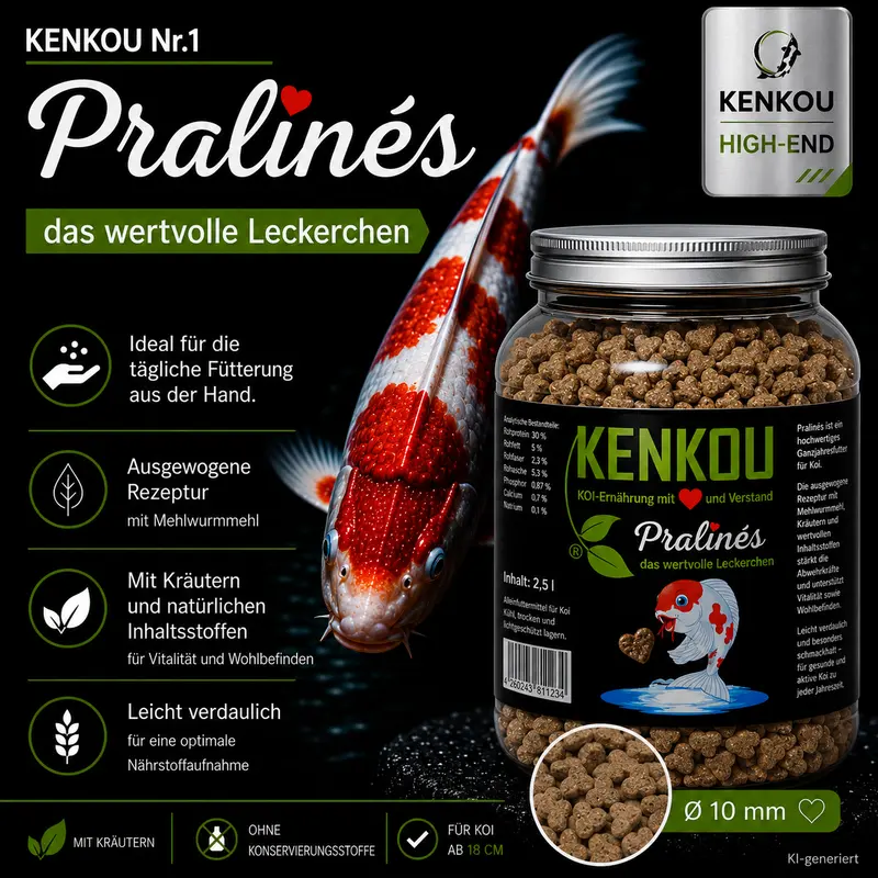 KENKOU® KOI - Pralines schwimmend in Herzchen-Form