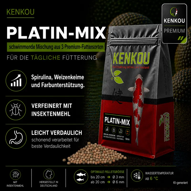 KENKOU® Platin Koi-Mix Koifutter 3 & 6 mm – schwimmend
