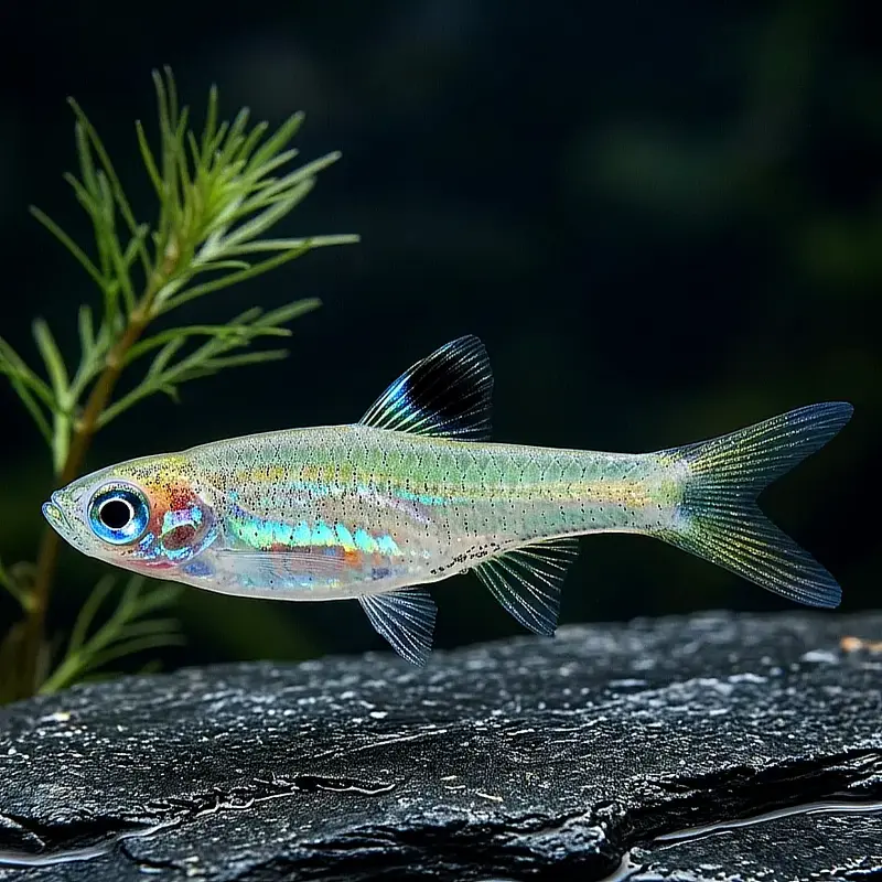 Kleiner Leuchtaugenbärbling – Rasbora dorsiocellata (Brevibora dorsiocellata)