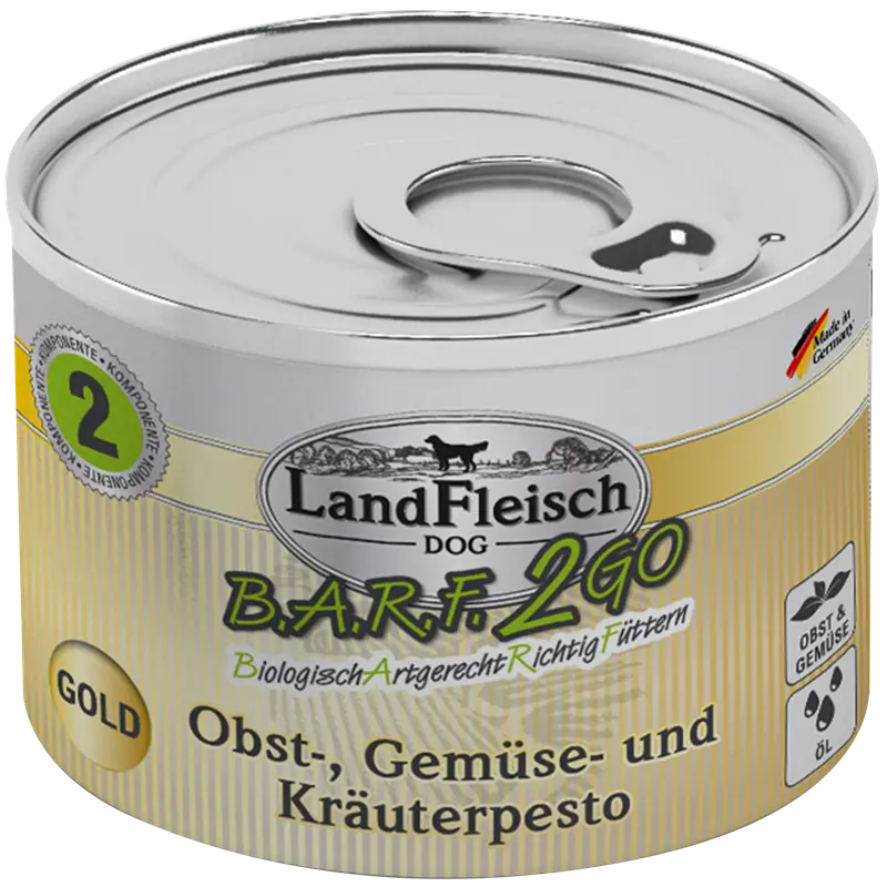 LandFleisch B.A.R.F.2GO Obst, Gemüse und Kräuterpesto Gold 200 g