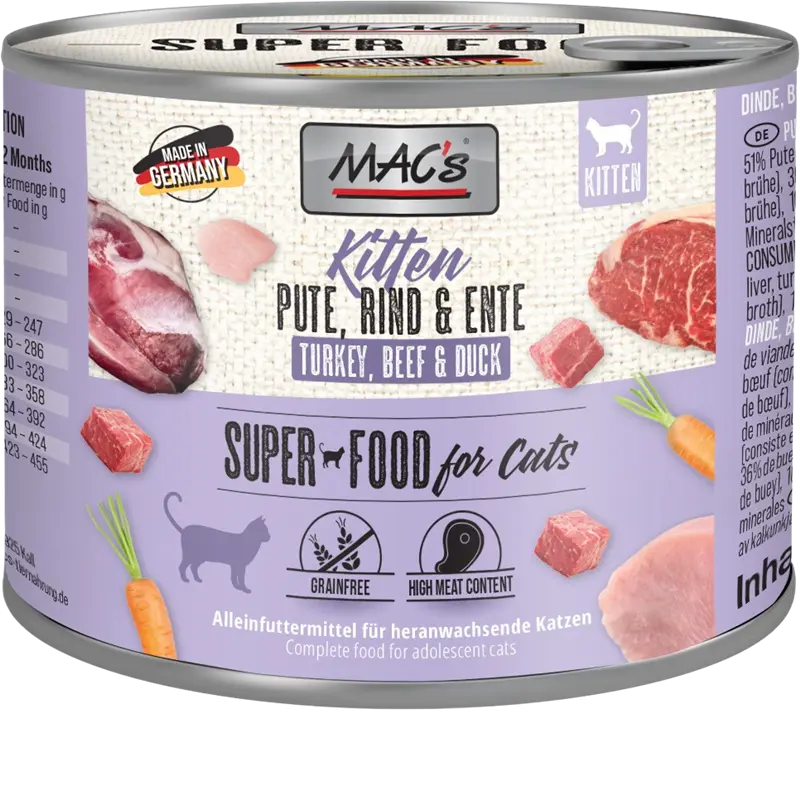 MAC's Cat Kitten Pute, Rind & Ente 200 g
