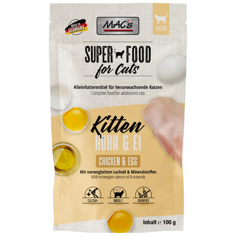 MACs Cat Pouch Kitten Huhn & Ei 100g