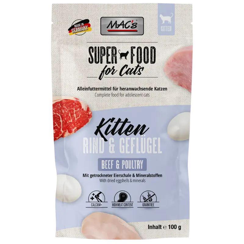 MACs Cat Pouch Kitten Rind & Geflügel 100 g