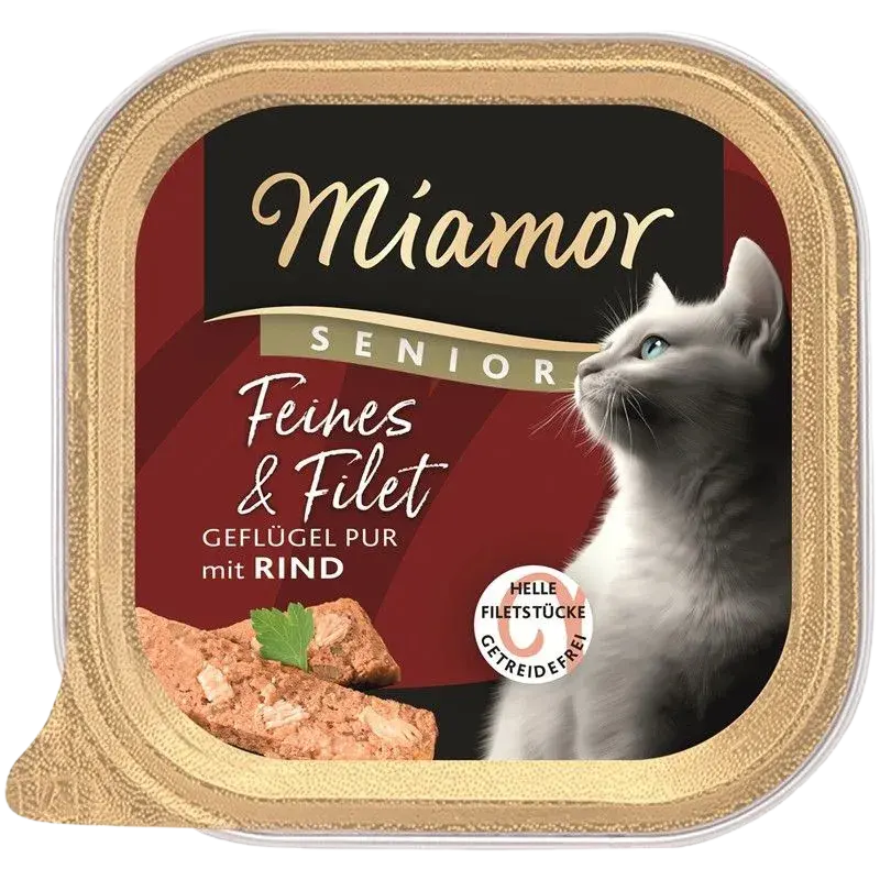 Miamor Schale Feines & Filet Senior Geflügel Pur & Rind