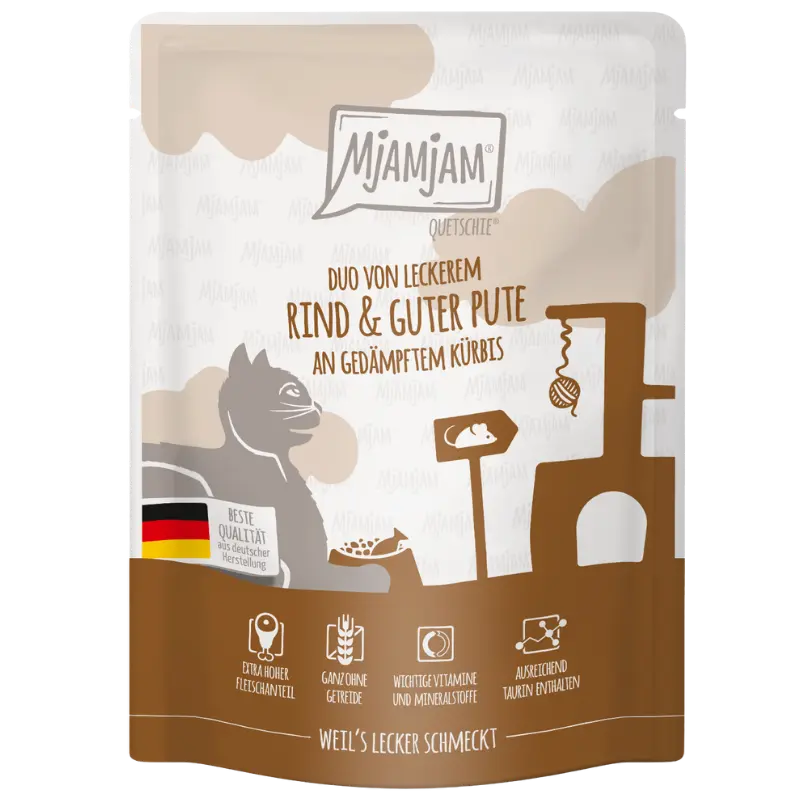 MjAMjAM Quetschie DUO Rind + Pute Kürbis 300 g