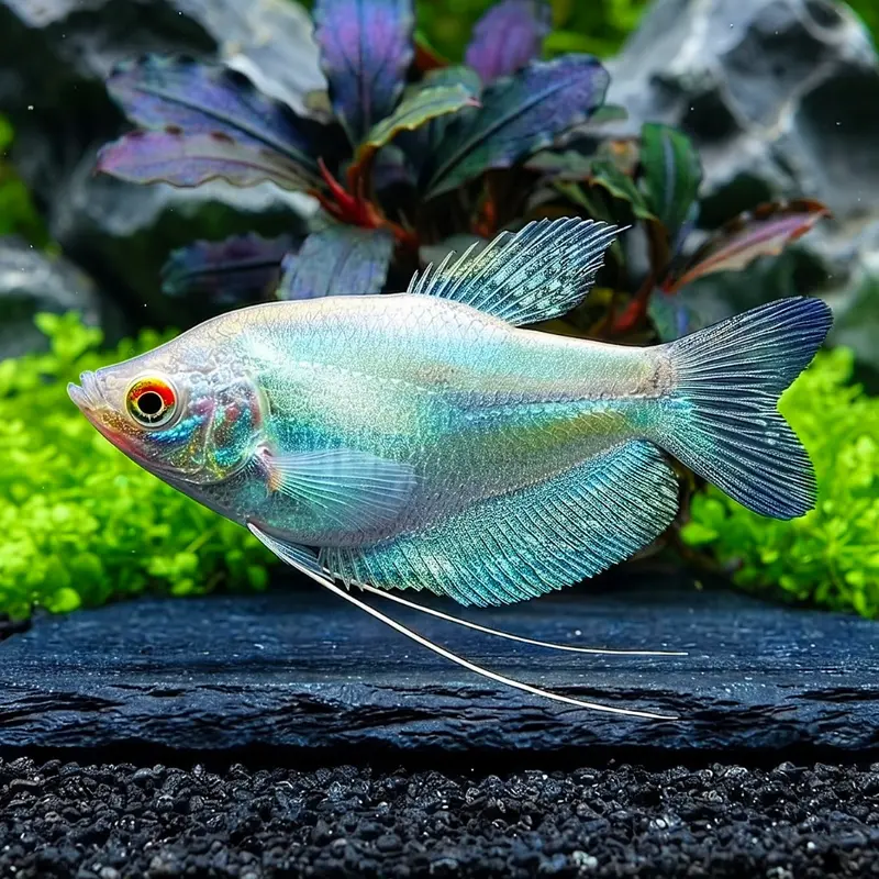 Mondscheinfadenfisch – Trichogaster microlepis (auch bekannt als Trichopodus microlepis)
