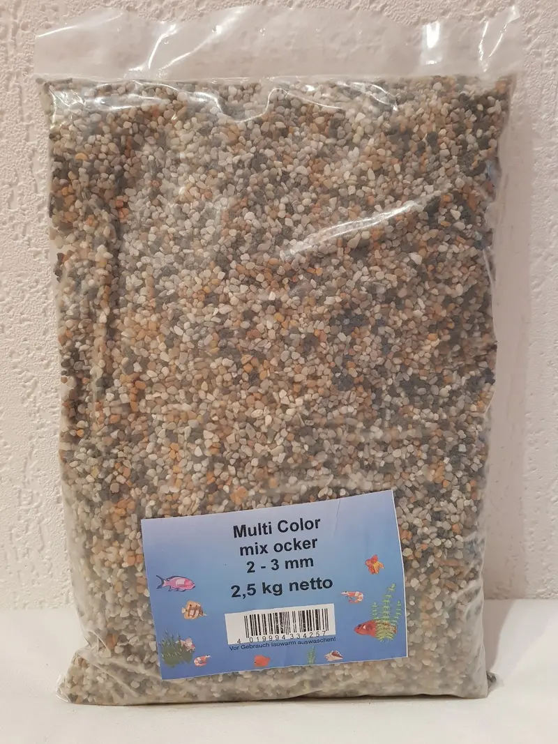 Multi Color mix ocker 2-3mm - 2,5 kg Aquariumkies für Aquarien Kies Aquarium