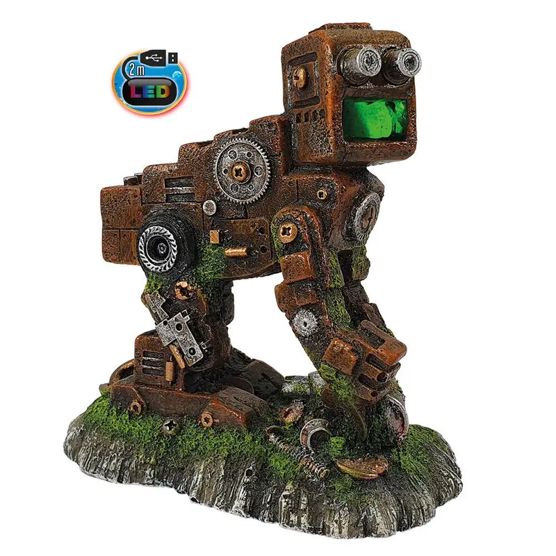 Nobby Aqua Ornaments "SCHROTT ROBOTER" mit LED14 x 8,7 x 14,7 cm Aquarium