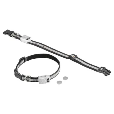 Nobby LED Blinkhalsband S 800m schwarz Nylon reflektierend Halsband Hund