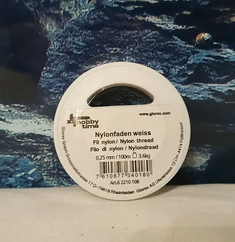 Nylonfaden 100 Meter transparent 0,25mm Aufbinden v. Pflanzen + Moosen Aquarium