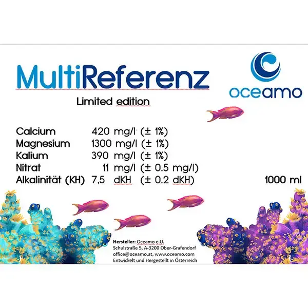 Oceamo Multireferenz – Referenzlösung für Wassertests | 1 L