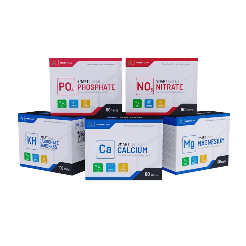 Reef Factory Smart Test Kit 5er Set KH, Ca, Mg, PO4, NO3