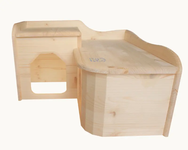 Resch Meerschweinchen Landhaus aus Fichtenholz – Holzhaus mit zwei Eingängen