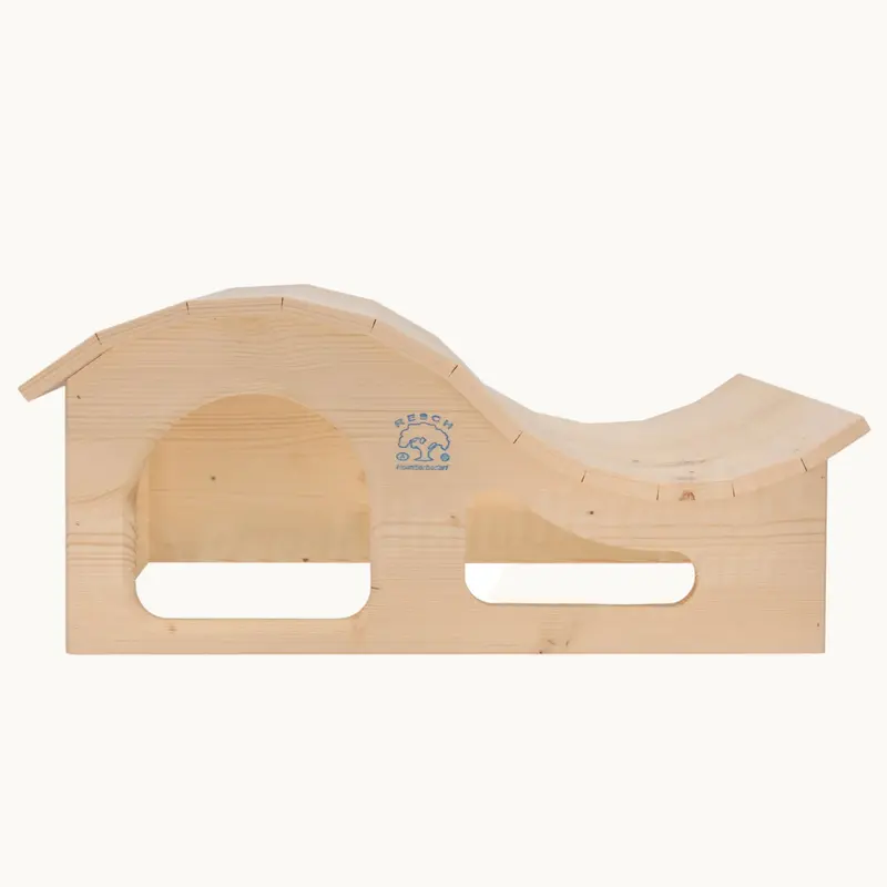 Resch Wellenhaus links aus Fichtenholz – Holzhaus mit Liegemulde