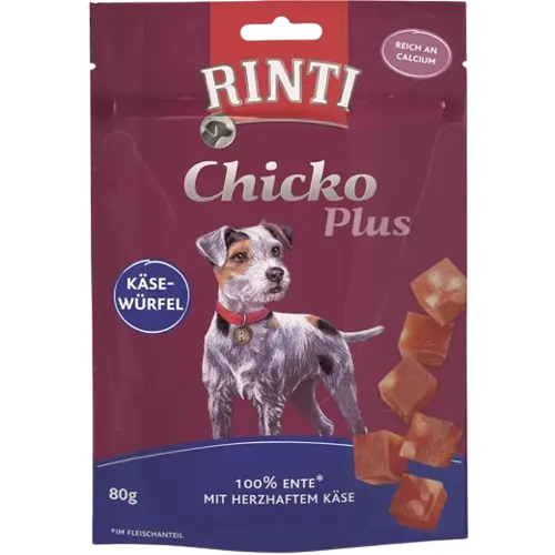 Rinti Chicko Plus Käsewürfel mit Ente 80 g