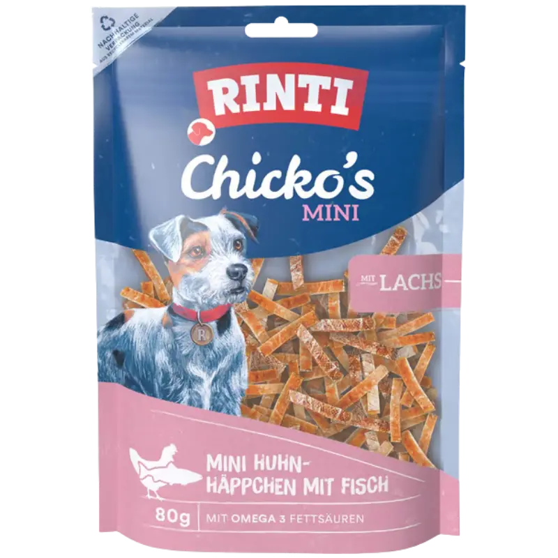 Rinti Extra Chicko Mini Huhn-Häppchen mit Lachs 80 g