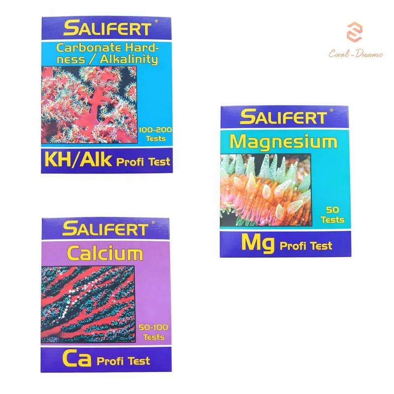 Salifert 3er Spar-Set Karbonathärte Calcium Magnesium KH Ca Mg Profi Test -