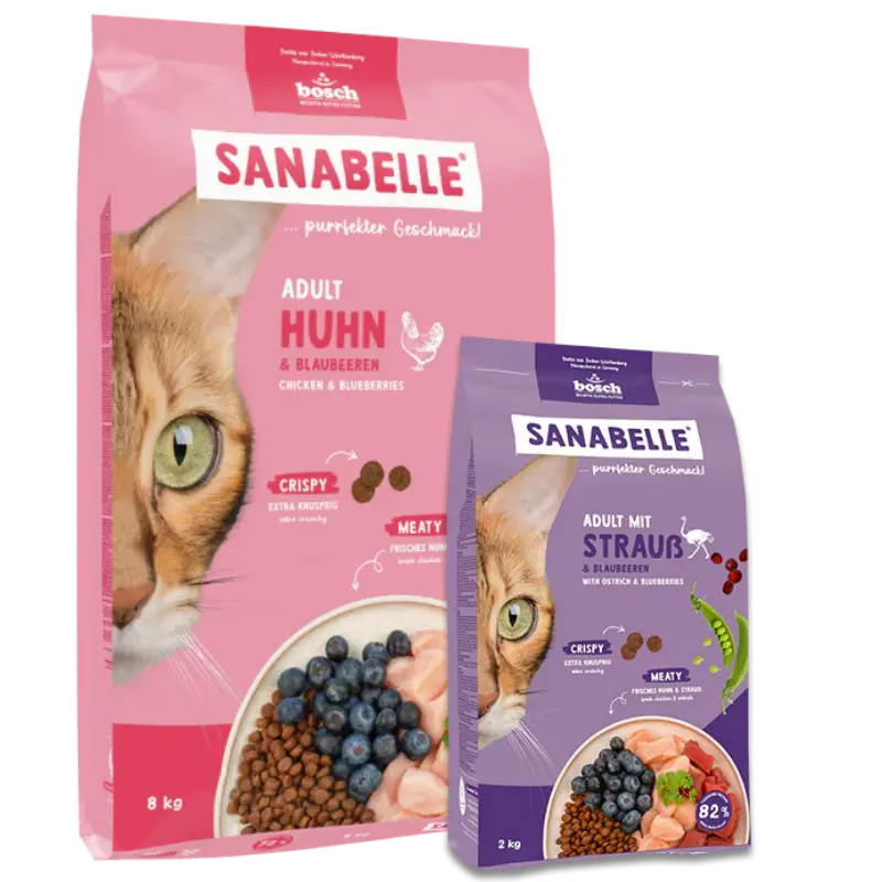 Sanabelle Adult Huhn 8 kg + Sanabelle Adult Strauß 2 kg GRATIS