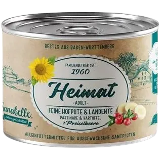 Sanabelle Heimat Dose feine Hofpute & Landente mit Pastinake, Kartoffel und Preiselbeere 200 g