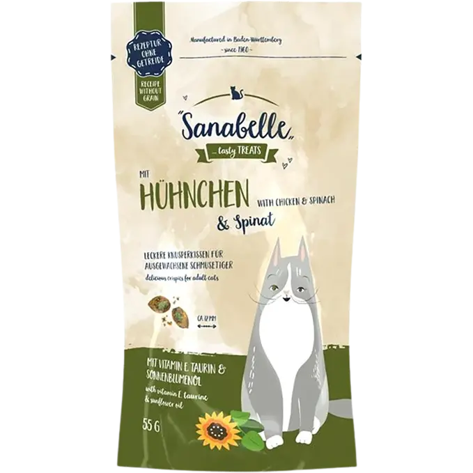 Sanabelle Knusperkissen Huhn & Spinat 55 g