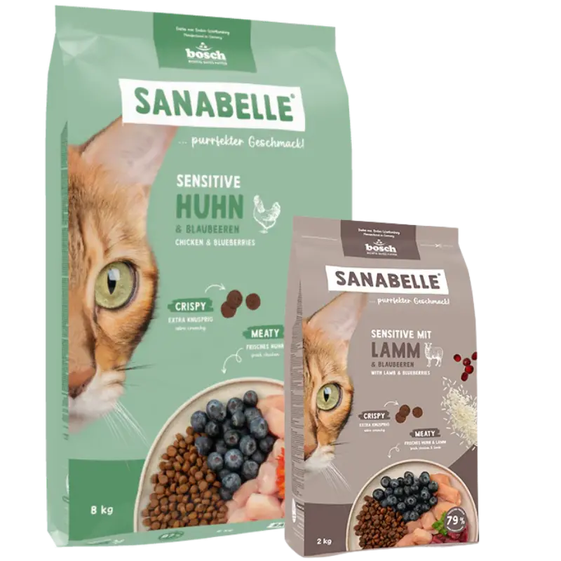 Sanabelle Sensitive Huhn 8 kg + Sanabelle Sensitive Lamm 2 kg GRATIS