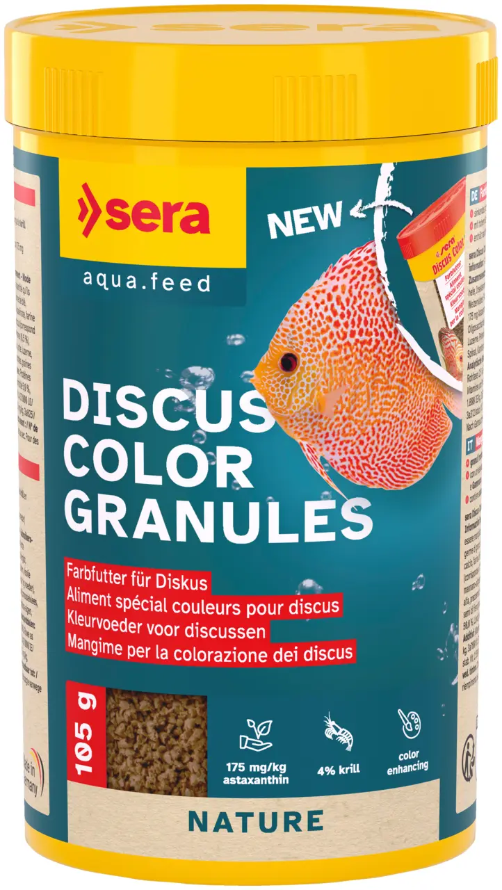 Sera Discus Color Granules 250ml - Granulat Farbfutter für Diskus Aquarium
