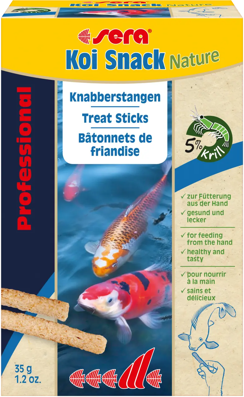 Sera Koi Snack Nature 20 Stück / 35g Knabberstangen Koi Futter Teich MHD 01/26
