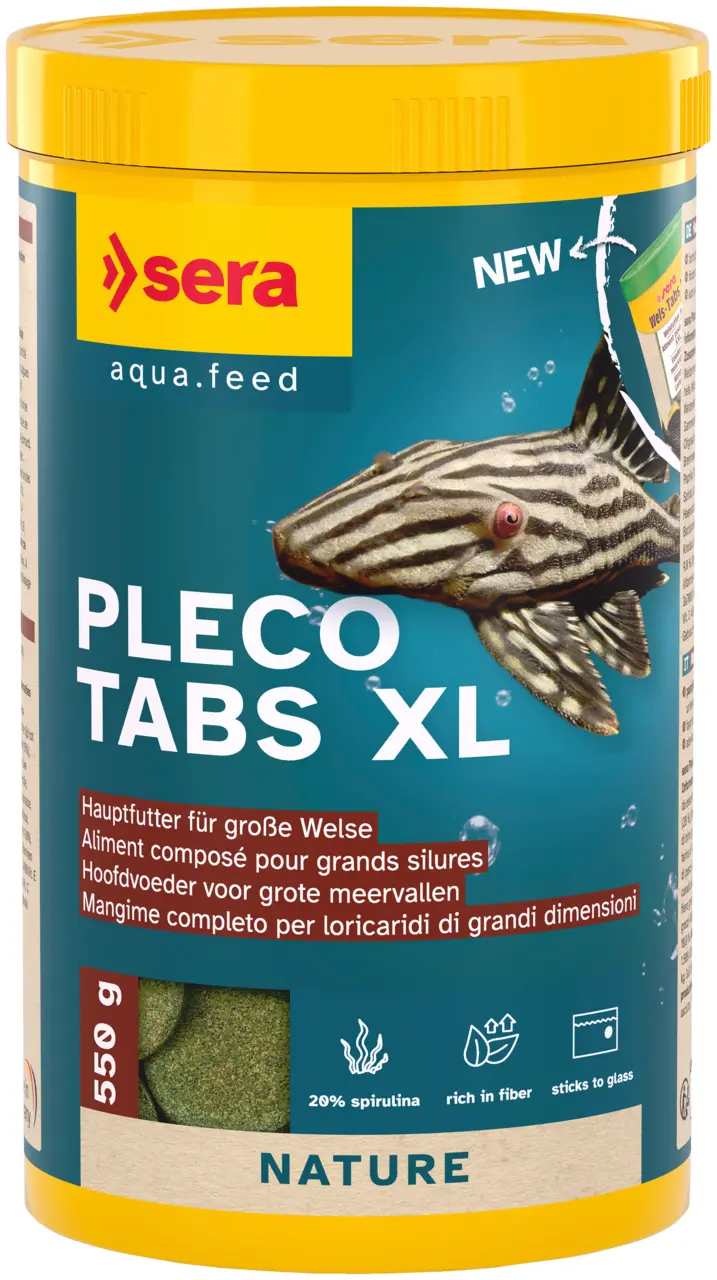 Sera Pleco Tabs XL Nature 1000ml - Hauptfutter für große Welse Futtertabletten