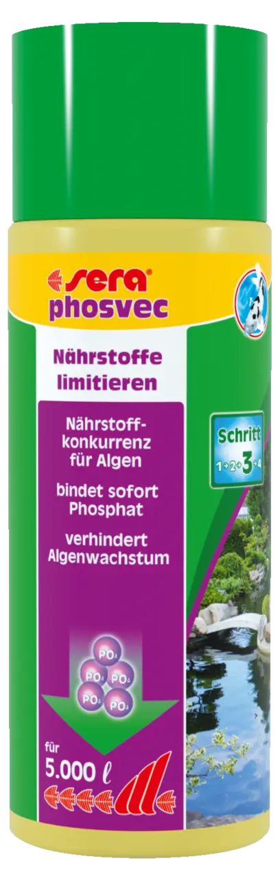 Sera pond phosvec 500ml - Nährstoffe limitieren - bindet sofort Phosphat Teich