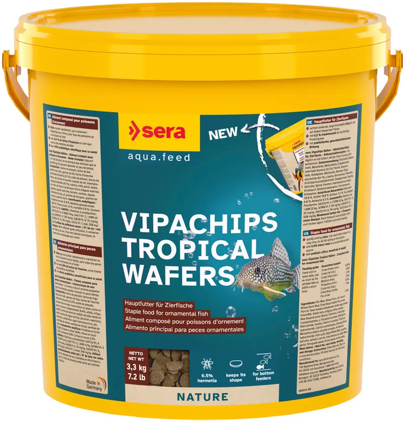 Sera Vipachips Wafers Nature 10L / 3,3kg Hauptfutter Chips für Welse Panzerwelse