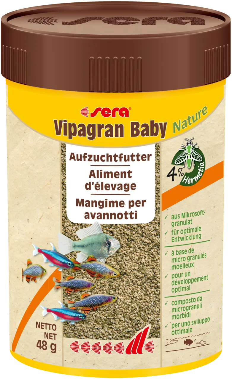 Sera vipagran baby Nature 100ml - Mikro Softgranulat Aufzuchtfutter MHD 06/23