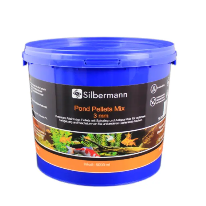 Silbermann Teichfutter Pond Pellets gemischt 3mm - 5000ml Futter Goldfische Koi