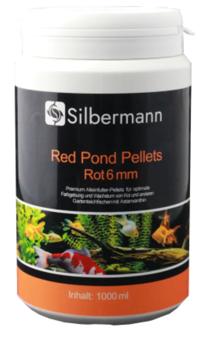Silbermann Teichfutter Pond Pellets Rot 6mm - 1000ml Futter Goldfische Koi