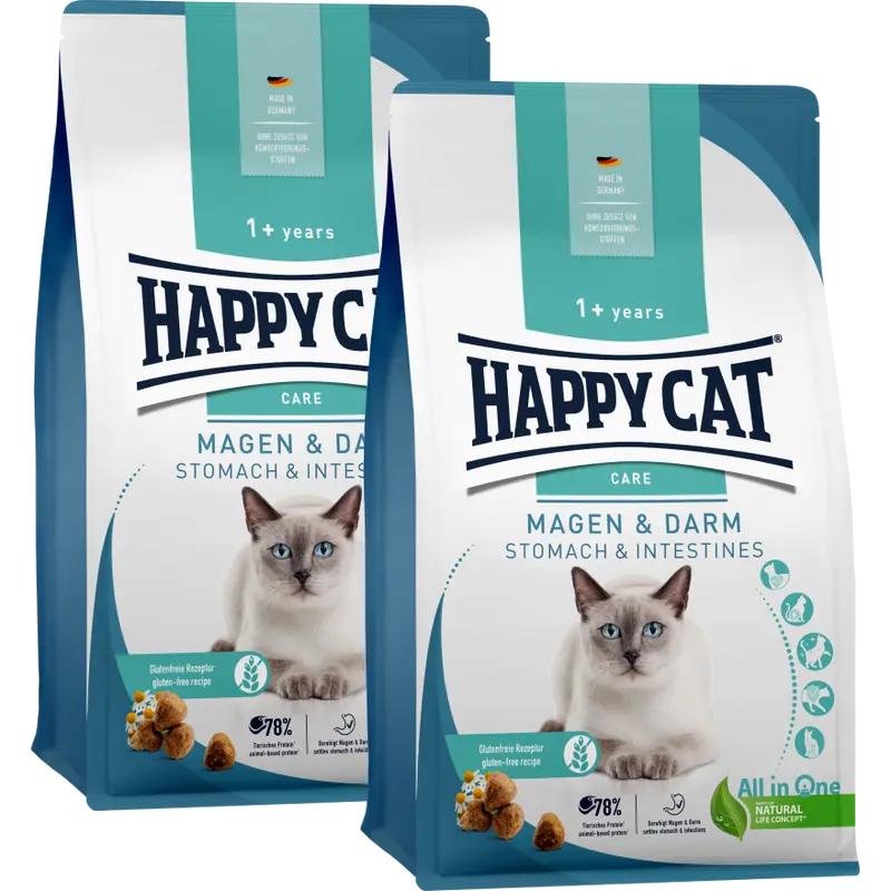 Sparpaket Happy Cat Care Magen & Darm 2 x 4 kg
