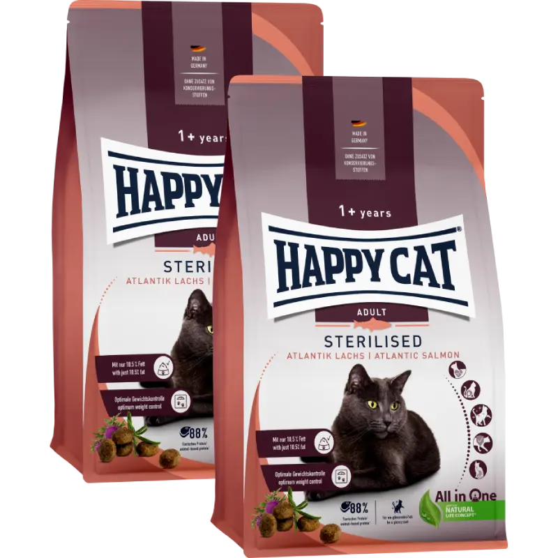 Sparpaket Happy Cat Sterilised Atlantik Lachs 2 x 10 kg