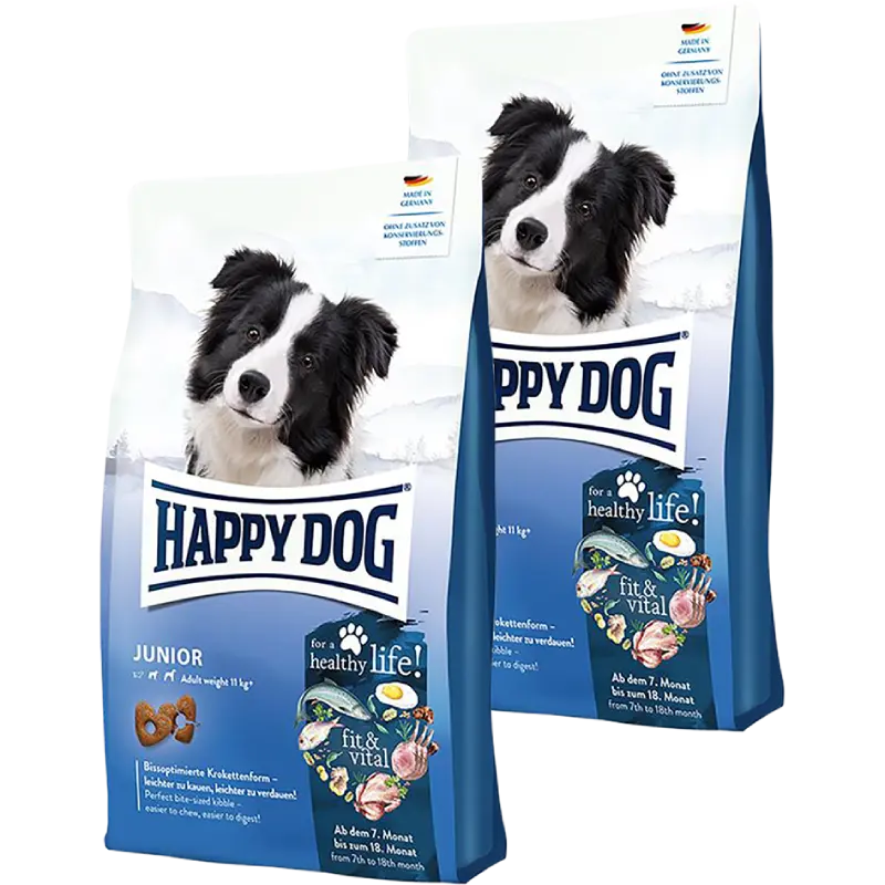 Sparpaket Happy Dog fit & vital Junior 2 x 4 kg