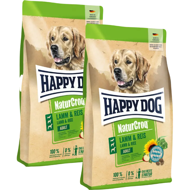 Sparpaket Happy Dog NaturCroq Lamm & Reis 2 x 4 kg