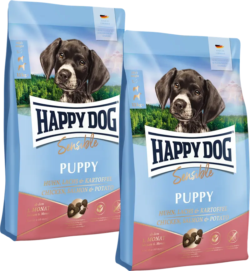 Sparpaket Happy Dog Sensible Puppy Huhn, Lachs & Kartoffel 2 x 10 kg