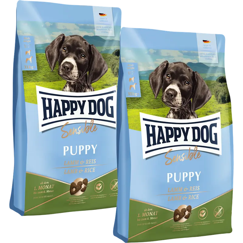 Sparpaket Happy Dog Sensible Puppy Lamm & Reis 2 x 10 kg