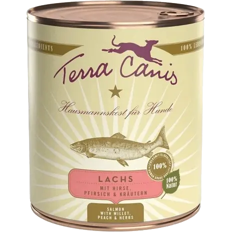 Terra Canis Menü Classic Lachs mit Hirse, Pfirsich & Kräutern 800 g