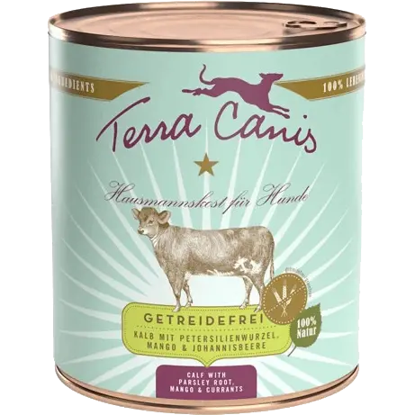 Terra Canis Menü Sensitive getreidefrei Kalb mit Petersilienwurzel, Mango & Johannisbeere 800 g