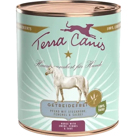 Terra Canis Menü Sensitive getreidefrei Pferd mit Steckrüben, Fenchel & Salbei 800 g