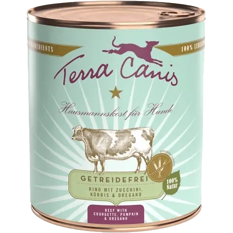 Terra Canis Menü Sensitive getreidefrei Rind mit Zucchini, Kürbis & Oregano 800 g