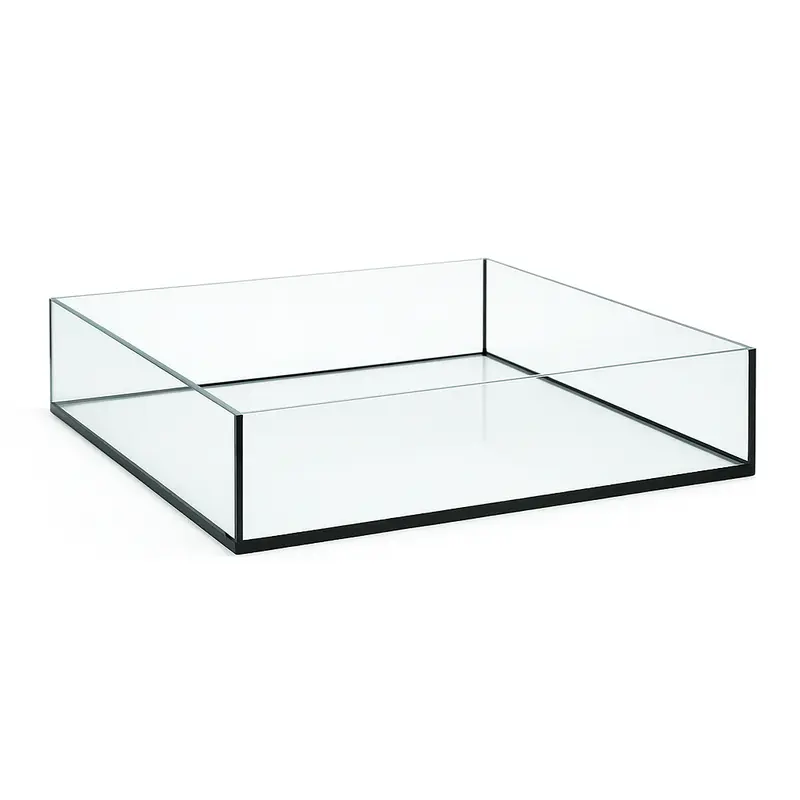 Terra-Natur Aquarium 80x80x25cm Quader 160 Liter schwarz -Shallow Tank