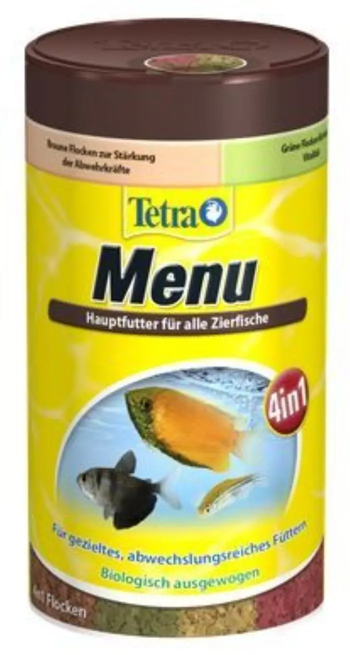 Tetra Menu 250ml - Hauptfutter für alle Zierfische Aquarium Flockenfutter 4 in 1