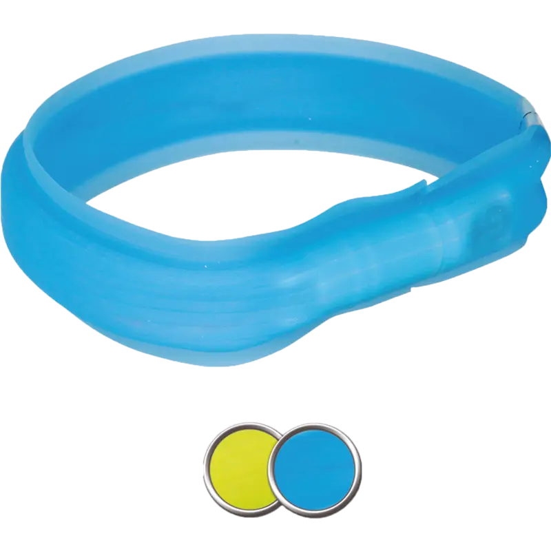 TRIXIE Flash Leuchtband USB - blau - M / L (50 cm)